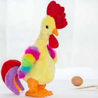 儿童玩具大公鸡 儿童电动毛绒公鸡会叫大公鸡会唱歌跳舞惨叫鸡玩偶尖叫鸡公仔玩具 疯狂鸡-黄色 充电板(充电器+充电电池)