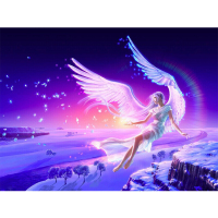 平图拼图成人 拼图1000片大型木质成年人减压儿童卡通动漫玩具男孩女 天使少女/木质1000片+图[成品75*50CM