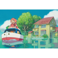 平图拼图成人 木质拼图悬崖上的金鱼姬300/500/1000片大型成年减压儿童玩具 米白色1000片金鱼姬007