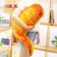 搞怪创意食物个性抱枕 鸡腿抱枕抖音同款创意搞怪仿真烤鱼毛绒玩具大号玩偶儿童女 烤中翅60厘米 [1个的价格]