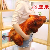 搞怪创意食物个性抱枕 鸡腿抱枕抖音同款创意搞怪仿真烤鱼毛绒玩具大号玩偶儿童女 烤乳猪60厘米 [1个的价格]