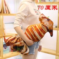 搞怪创意食物个性抱枕 鸡腿抱枕抖音同款创意搞怪仿真烤鱼毛绒玩具大号玩偶儿童女 烤整鱿鱼70厘米 [1个的价格]