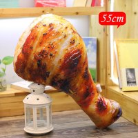 搞怪创意食物个性抱枕 鸡腿抱枕抖音同款创意搞怪仿真烤鱼毛绒玩具大号玩偶儿童女 烤鸡腿55厘米 [1个的价格]