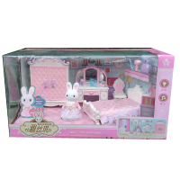 梦幻公主屋 艾莎公主玩具 冰雪奇缘2 过家家玩具女孩巴比洋娃娃公主冰雪卧室梳妆台厨房灯光音乐礼盒套 萌兔卧室款