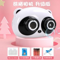 猪猪相机泡泡机 网红小猪泡泡机照相机猪猪少女心ins可爱风车抖音同款儿童 黑熊猫相机+2瓶泡泡水+10包浓缩液+3节电池