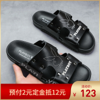 预售playboy花花公子拖鞋男潮2020新款夏季男士外穿一字拖防滑沙滩休闲凉拖鞋