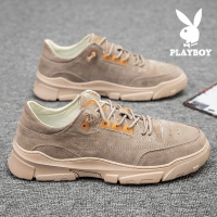 花花公子男鞋秋冬季2020新款男士防滑耐磨工装鞋休闲真皮软底板鞋