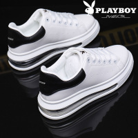 花花公子男鞋秋冬真皮小白鞋男麦昆韩版潮流百搭气垫增高休闲潮鞋