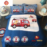 棉男孩卡通四件套男童被套机器人boy床笠款三件套男童床上用品床品套装 三维工匠