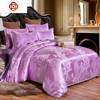 欧式贡缎提花四件套床单200x230双人被套1.8m2.0米冰床上用品床品套装 三维工匠