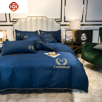 棉40支长绒棉四件套北欧男棉床单被套床笠三件套床上用品床品套装 三维工匠