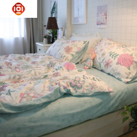 小清新三件套宿舍单人美式田园手绘小碎花棉床单被套床上四件套床品套装 三维工匠