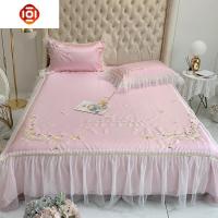 可机洗刺绣蕾丝雪纺花边冰丝席三件套床裙夏凉席空调席子折叠双人 三维工匠凉席/凉枕