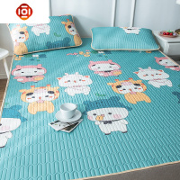 夏季冰丝凉席乳胶床垫空调软席三件套冬夏两用可机洗可折叠1.8m床 三维工匠凉席/凉枕