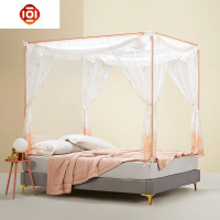 2020新款坐床式蚊帐1.8m床头床幔双层公主风1.5支架家用防摔儿童 三维工匠