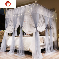 双层公主风蚊帐1.8m床家用落地带支架三开1.5m床1.2米简易2米床 三维工匠