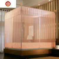 新款拉链蚊帐三开防床公主风坐床式1.5m1.8米双人家用蒙古包 三维工匠