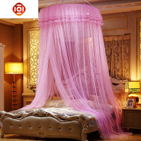 免安装圆顶吊顶蚊帐家用1.5/1.8/2.0m米床圆形吊帐公主淑女纹帐 三维工匠