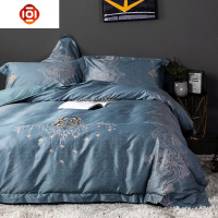 欧式床上四件套棉棉60支贡缎提花欧美风轻奢结婚床品 三维工匠