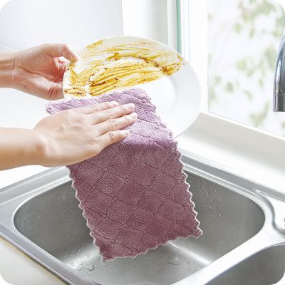 珊瑚绒百洁布洗碗布懒人网红抹布厨房不易沾油吸水15X25cmA