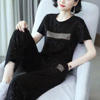 单/套装 欧洲站上衣阔腿裤套装女2020夏季女装新款时尚洋气两件套