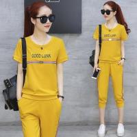 长袖/短袖 休闲运动套装女夏季时尚学生跑步服七分裤两件套韩版潮