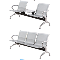 顶鸿DH-Y0133排椅 等候椅银行联排长椅车站三人位公共座椅公园带靠背休息椅子 三人位+两个茶几