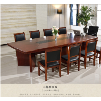 顶鸿DH-HY0293会议桌实木平板会议桌贴皮长桌办公桌板式会议桌油漆会议台条形桌洽谈桌椅简约 贴实木皮3.5米