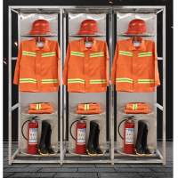 顶鸿DH-5828不锈钢战斗消防服衣架可旋转战斗服架挂衣架救援队快速换装架3人位(201)