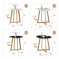 顶鸿DH-HY0310实木餐桌家用小户型咖啡轻奢洽谈茶几圆形会议桌直径60cm