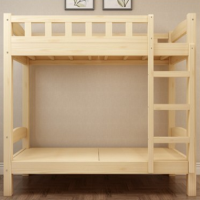 顶鸿DH-HY0506上下床双层床实木床高低床宿舍上下铺床 1000*2000 原木无漆高低床无抽屉