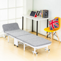顶鸿DH-HY0519叠床单人家用午睡成人办公室午休便携多功能简易四折行军床75厘米宽灰色