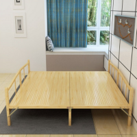 顶鸿DH-HY0530竹床折叠床单人午休午睡成人简易经济型凉床实木免安装 原色窄版150*197cm