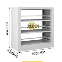 顶鸿DH-HY0639图书馆书架钢制书店学校单双面资料架阅览室档案架铁架金属小书架 双面3层主架(1米高)