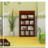 顶鸿DH-HY0648木质期刊架办公图书展示架报纸架子报架资料架杂志架四层