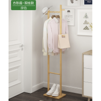 顶鸿DH-HY0695楠竹实木卧室挂衣架简约现代衣服架子落地衣架收纳架置物架层架 方形底-双柱款