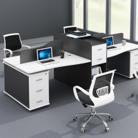 顶鸿DH-HY0963办公桌组合现代简约办公家具职员桌办公桌椅组合屏风工作位卡位 4人位直桌面(直桌面含柜)