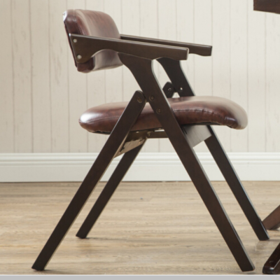 顶鸿北欧实木餐椅简约现代家用实木可折叠拆清洗餐椅靠背椅休闲电脑椅子实木架-PU皮DH-HY1049