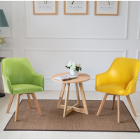 顶鸿实木电脑椅北欧椅子靠背椅皮革座垫椅家用餐椅休闲办公书房椅 呼吸皮革-不可旋转DH-HY1050