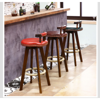 顶鸿吧台椅北欧现代简约家用实木吧椅高脚凳酒吧椅吧台凳靠背休闲椅子 [83cm坐高]DH-HY1075