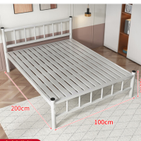 顶鸿小铁床单人床员工宿舍铁架床100*200cm灰白色 (内径长度190)DH-HY1126
