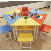 亲耐 幼儿园学校课桌椅QN-99548儿童六边形彩色学习培训组合书桌