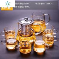 玻璃茶具套装家用功夫简约可高温日式煮泡茶壶红茶杯便携小套茶盘 三维工匠 风铃子8件套 8件
