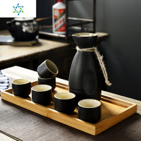 日式白酒杯小号家用小酒盅清酒酒陶瓷酒杯古风仿古老式酒具套装 三维工匠 清酒中国结六杯[没盘]