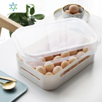 厨房冰箱鸡蛋盒透气保鲜收纳盒家用杂物储物盒塑料架24格蛋托蛋架 三维工匠