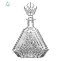 欧式酒具水晶玻璃酒樽创意红酒醒酒器威士忌瓶带盖洋酒瓶空瓶容器 三维工匠 [帝王酒樽]600