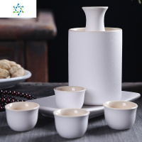 陶瓷温酒器烫酒壶家用酒具套装日式暖酒器清酒酒白酒杯子小酒盅 三维工匠 和风酒具竹叶青一壶4杯