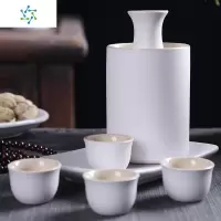 陶瓷温酒器烫酒壶家用酒具套装日式暖酒器清酒酒白酒杯子小酒盅 三维工匠 和风酒具竹叶青一壶6杯带盘礼盒装