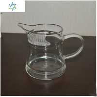 公道杯加厚高硼硅耐热玻璃过滤分茶器泡茶壶红绿茶杯大号月牙茶具 三维工匠 加厚黄把月牙公道杯可拆卸,便于清洗