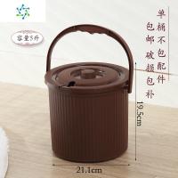 茶具 茶水桶 塑料小号茶桶过滤抗压隔渣分离垃圾茶盘排水茶桶 三维工匠 28号桶红棕色(无赠品)